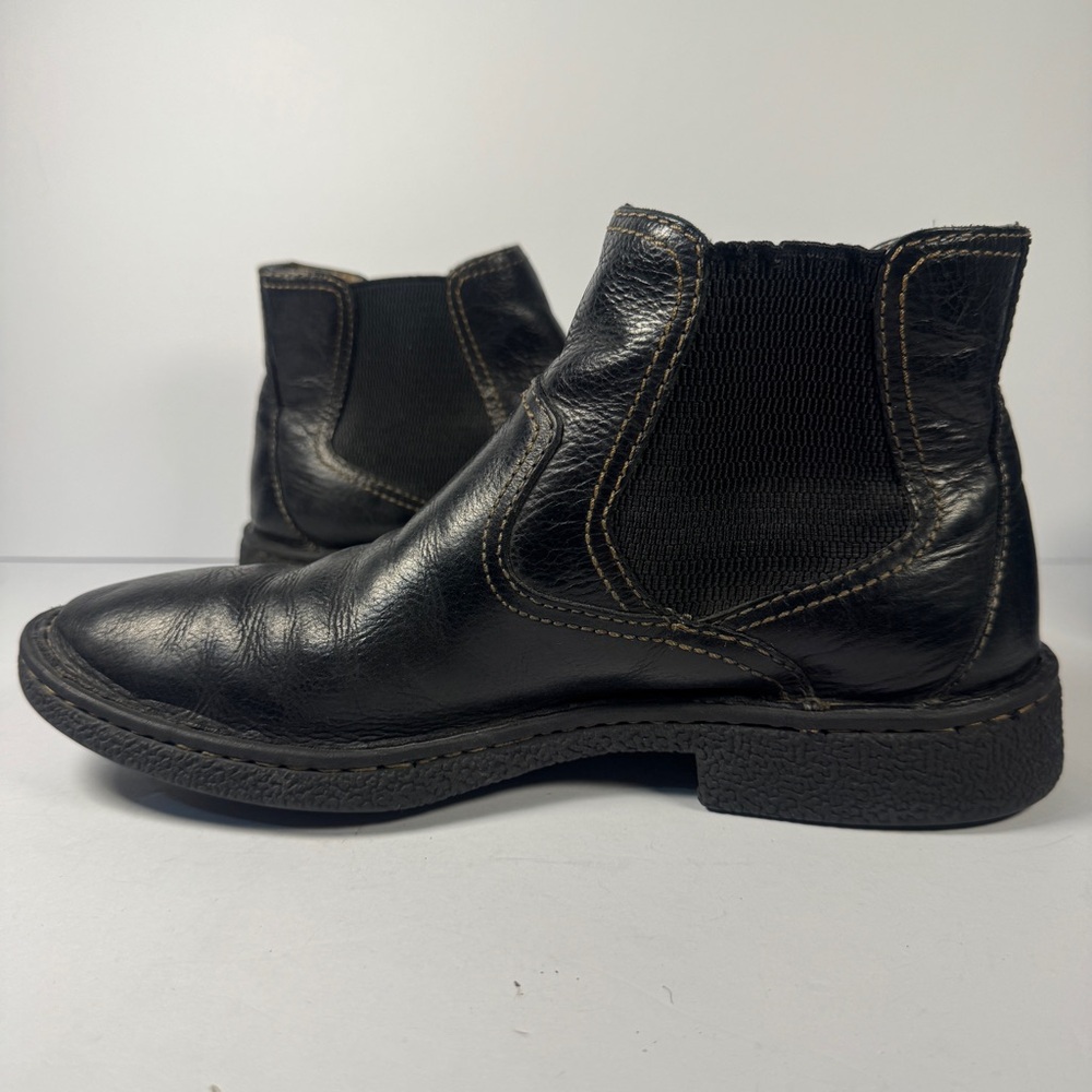 Born Italian Leather Boots M 10.5 11 black Comfort Wide Handmade Casual Chelsea